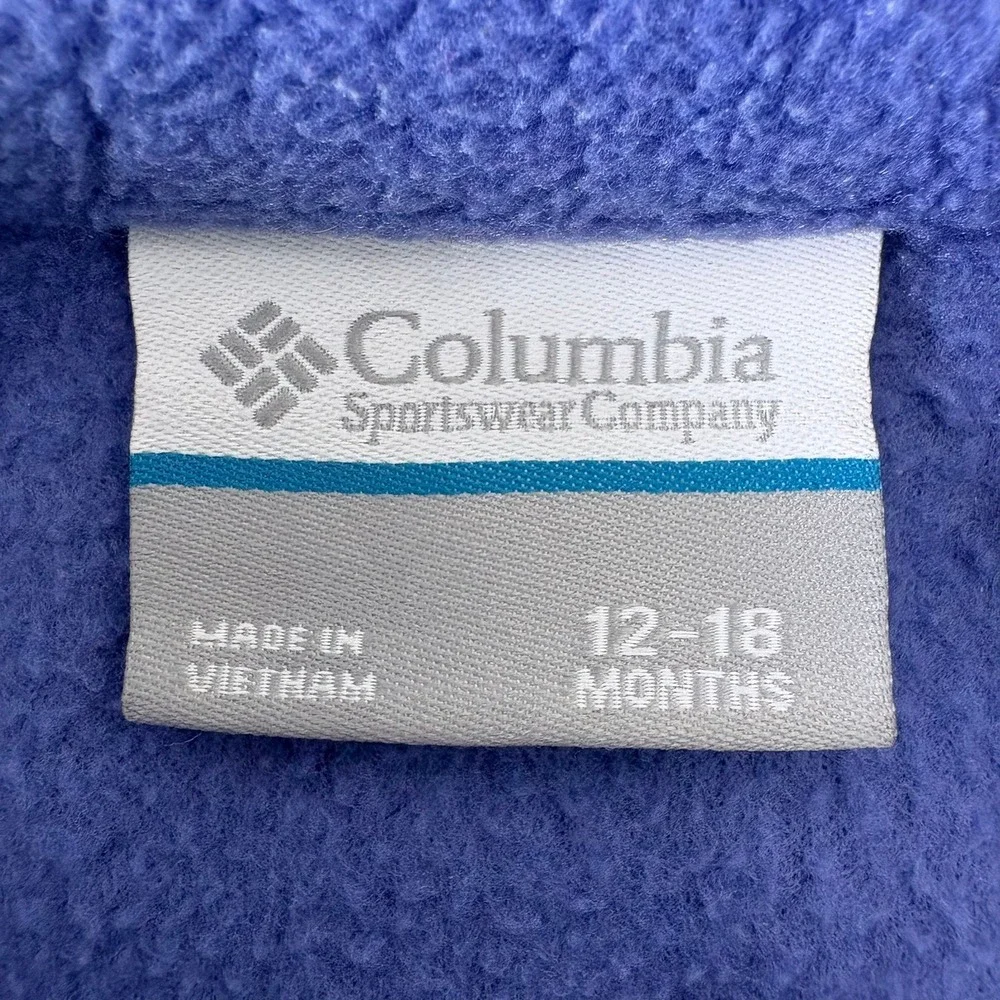 Columbia Benton Springs Full Zip Fleece Jacket Blue 12-18 Months Baby Toddler